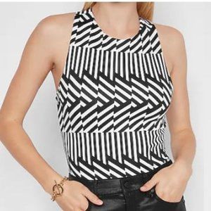 Express Body Contour Abstract Print Strappy Back Thong Bodysuit Size XL